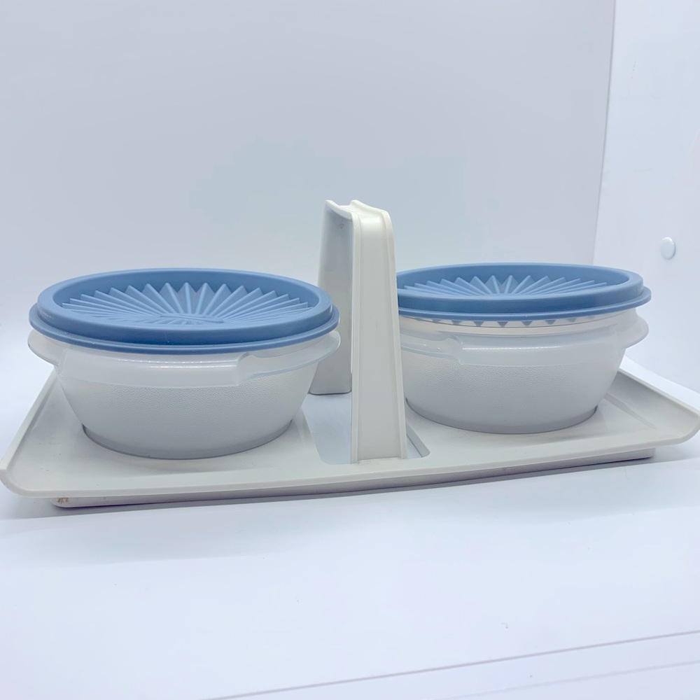 Vintage TUPPERWARE Condiment Caddy!  Blue!